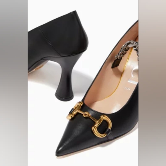 Nwob RARE authentic 42 Gucci horsebit pumps with chain strap, unused - Picture 3 of 6